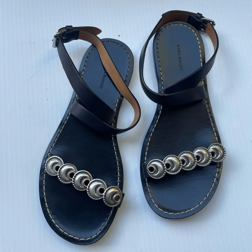 ISABEL MARANT Eldory embellished leather sandals